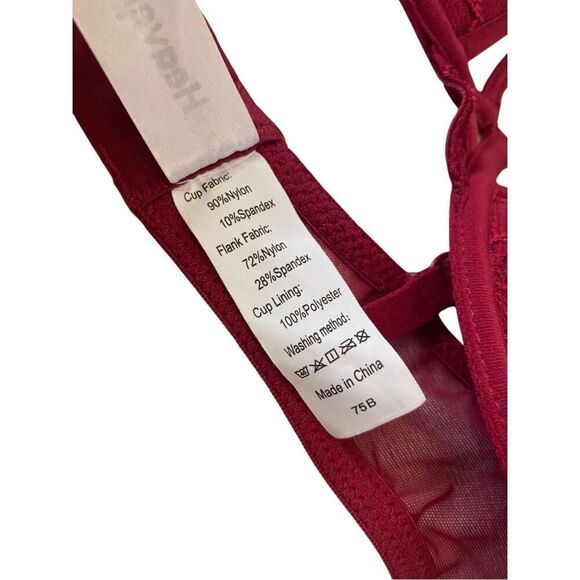 Cutout Balconette 34A Push Up Bra Lace Floral Sexy Coquette Sheer - Picture 8 of 9